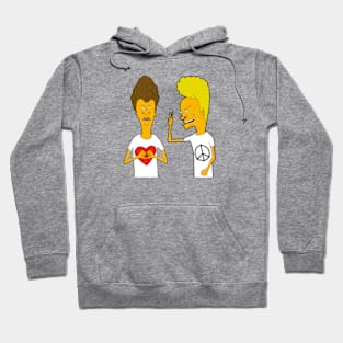 Beavis and butthead love and peace Hoodie